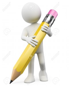 14440991-3d-personne-de-race-blanche-par-crit-avec-un-crayon-jaune-norme-Image-3d-Isol-sur-fond-blanc--Banque-d'images